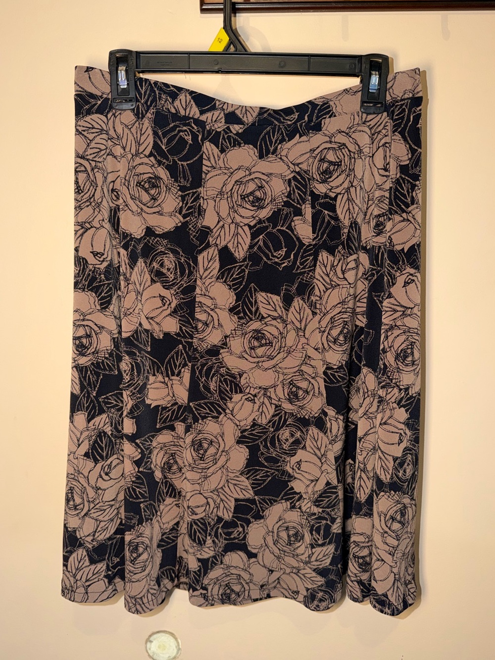 Liz & Co. Women’s Brown and Black Floral A-Line Skirt